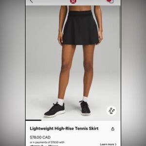 Lululemon tennis skirt in size 10